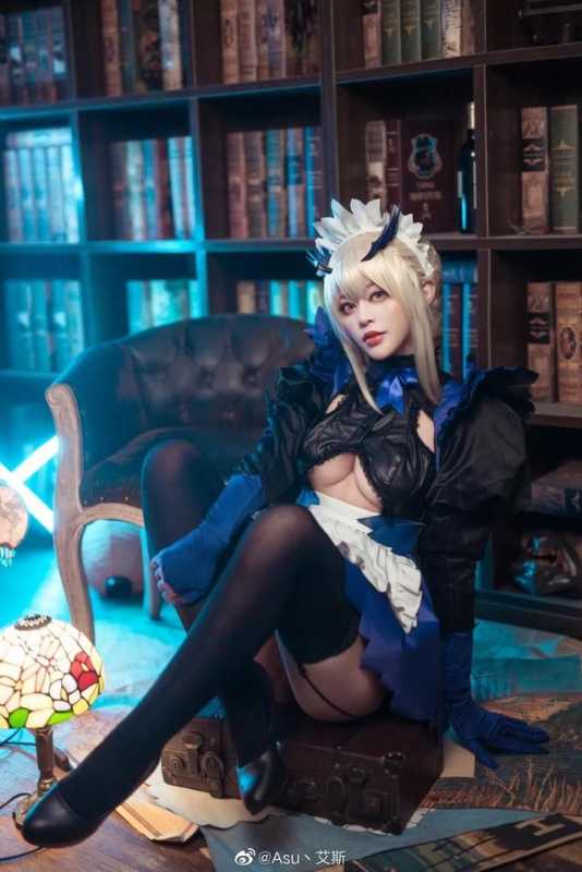喜欢，才不是因为她皮肤白，颜值高，身材好呢！黑枪呆女仆cos-5.jpg