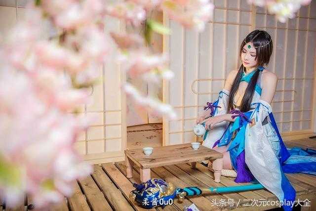 苍之雀羽八百比丘尼，阴阳师手游cos文静柔美-4.jpg
