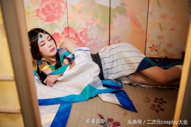 苍之雀羽八百比丘尼，阴阳师手游cos文静柔美-7.jpg