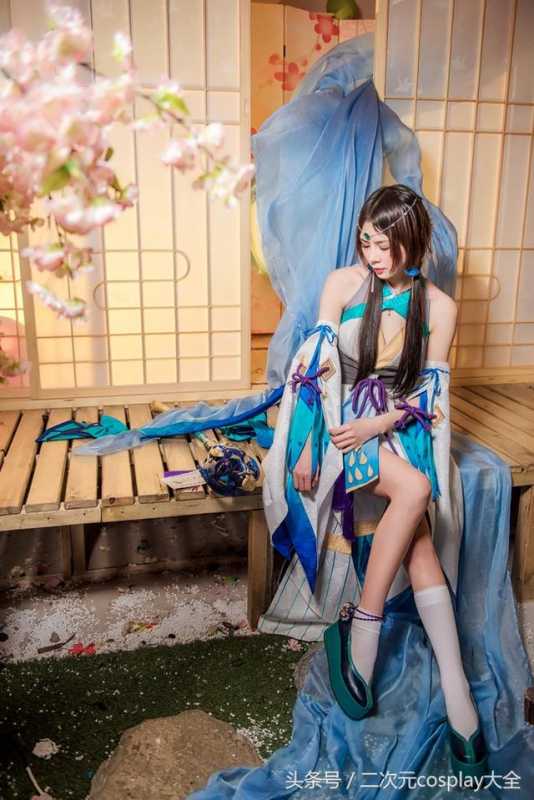 苍之雀羽八百比丘尼，阴阳师手游cos文静柔美-9.jpg