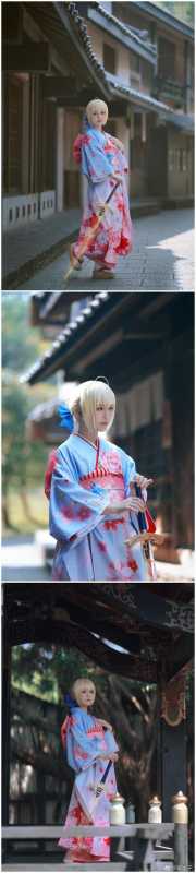 Fate唯美和煦吾王cos，Saber晴着和服端庄优雅-2.jpg