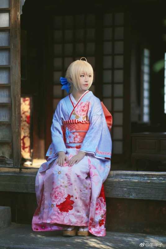 Fate唯美和煦吾王cos，Saber晴着和服端庄优雅-1.jpg