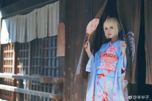 Fate唯美和煦吾王cos，Saber晴着和服端庄优雅-4.jpg