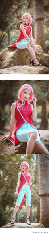 《火影忍者》宇智波佐助，春野樱一家cos，三人好帅又好甜啊-6.jpg