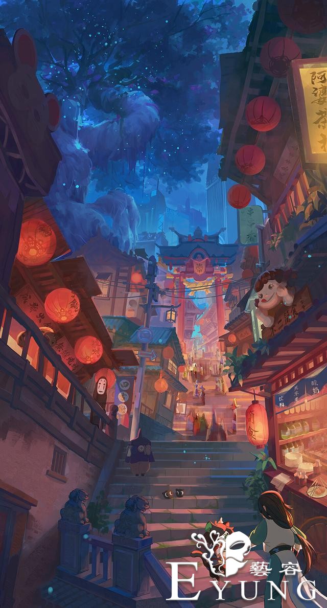 一组不错的古风建筑场景插画作品！画风精美细致颇有意境-10.jpg