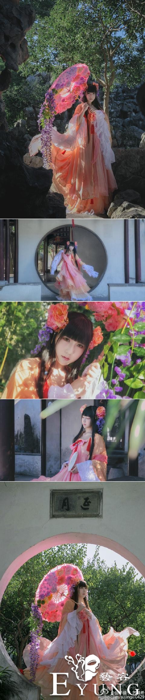 奇迹暖暖甜美清新花月谣cos，清雅纯美满满的少女心-1.jpg