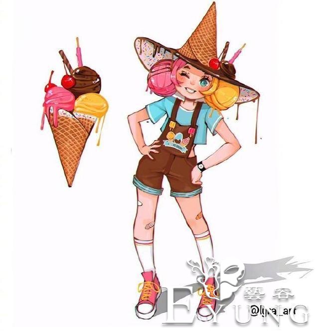 当零食变成美少女，彩虹糖变身双马尾少女，冰激凌看着又甜又清凉-6.jpg