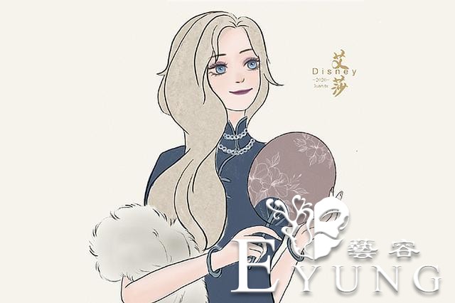 当迪士尼公主换上旗袍，艾莎女王化身贵妇，木兰又可爱又俏皮-2.jpg