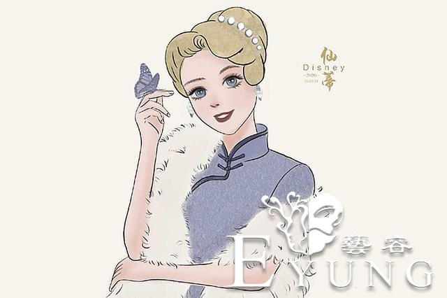 当迪士尼公主换上旗袍，艾莎女王化身贵妇，木兰又可爱又俏皮-3.jpg
