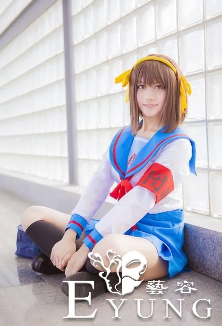 每日图鉴大赏，凉宫春日的忧郁COS，制服大长腿的萌妹美翻了-5.jpg