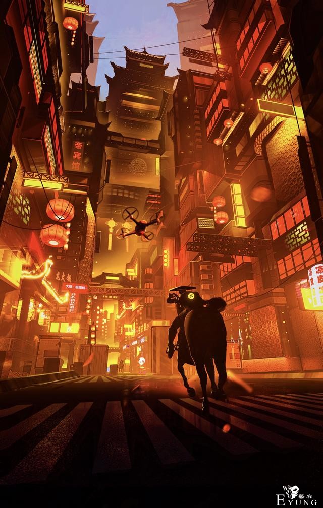 来自国内插画师的一组非常壮观的科幻场景插画！很有想象力的作品-8.jpg