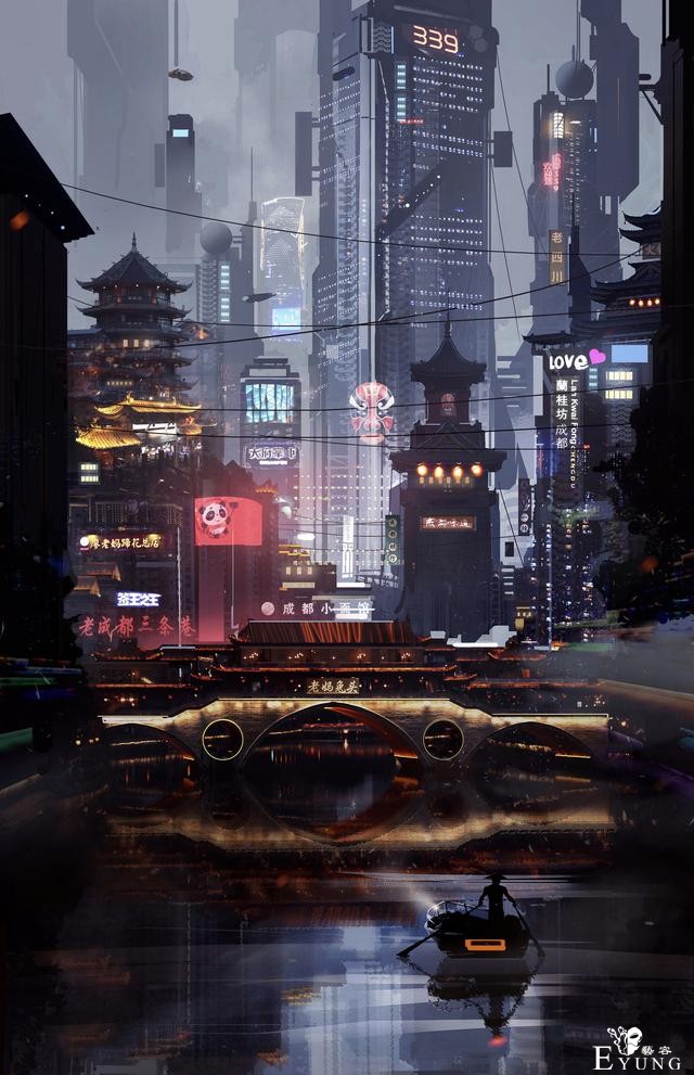 来自国内插画师的一组非常壮观的科幻场景插画！很有想象力的作品-14.jpg