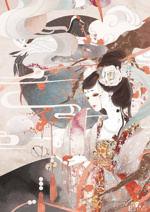 一组非常唯美的古风人物插画欣赏！人物造型漂亮画面让人赏心悦目-15.jpg