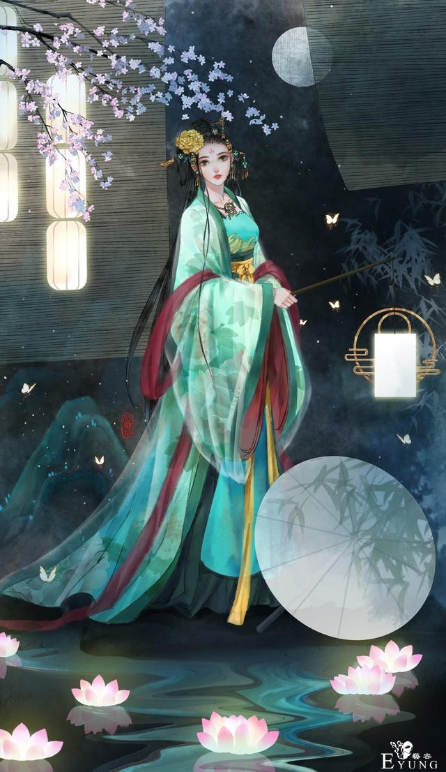 一组非常唯美的古风人物插画欣赏！人物造型漂亮画面让人赏心悦目-19.jpg