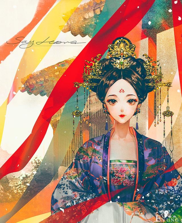 一组非常不错的古风人物插画作品欣赏！造型漂亮画面相当唯美-6.jpg