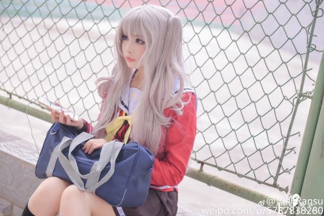 《夏洛特》友利奈绪cos，双马尾可爱元气制服萝莉！-1.jpg