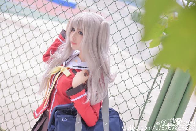《夏洛特》友利奈绪cos，双马尾可爱元气制服萝莉！-2.jpg