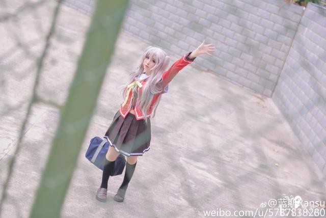 《夏洛特》友利奈绪cos，双马尾可爱元气制服萝莉！-5.jpg