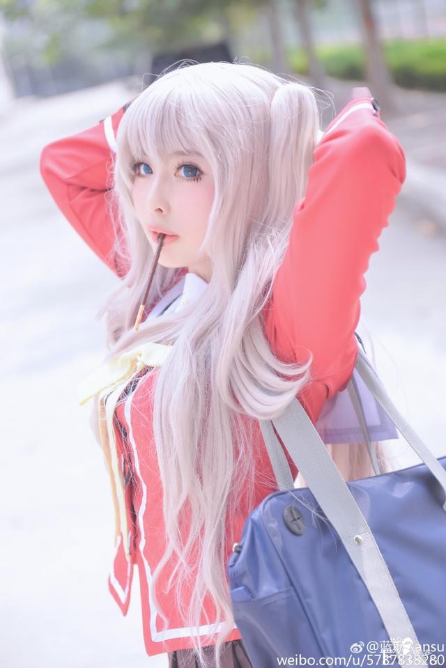 《夏洛特》友利奈绪cos，双马尾可爱元气制服萝莉！-7.jpg