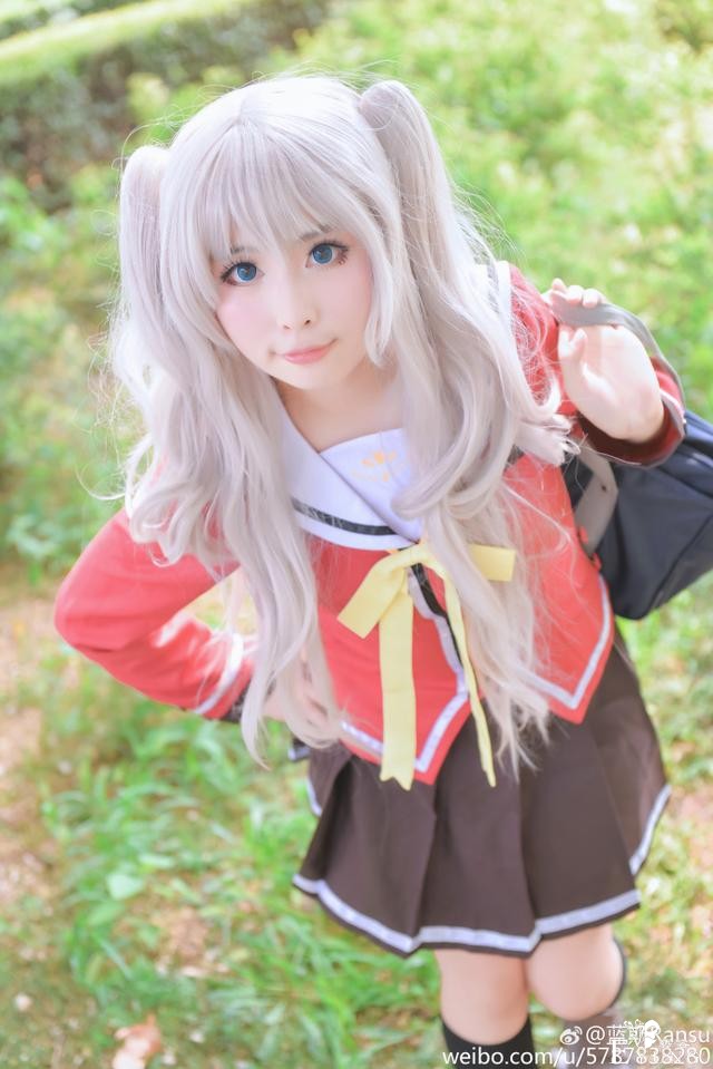 《夏洛特》友利奈绪cos，双马尾可爱元气制服萝莉！-8.jpg