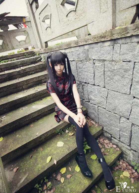 青春美少女 二次元 中国古风 cosplay 可爱旗袍双马尾小萝莉2-3.jpg