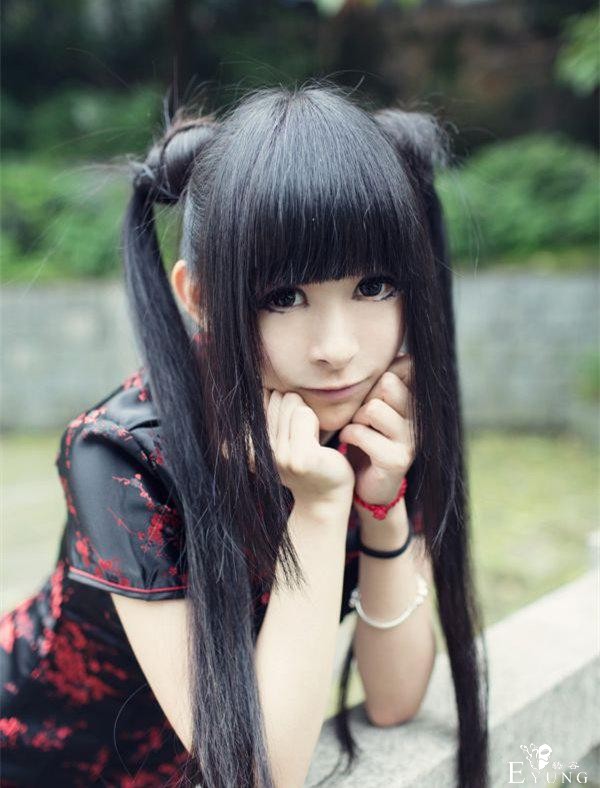 青春美少女 二次元 中国古风 cosplay 可爱旗袍双马尾小萝莉2-6.jpg