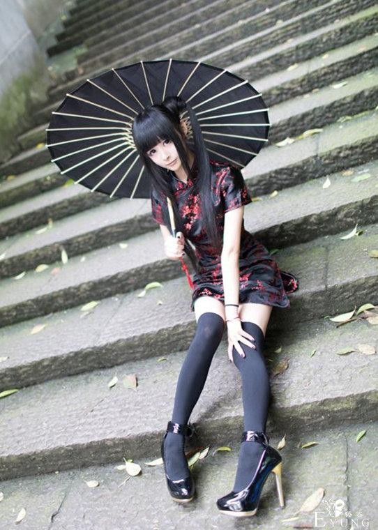 青春美少女 二次元 中国古风 cosplay 可爱旗袍双马尾小萝莉2-5.jpg