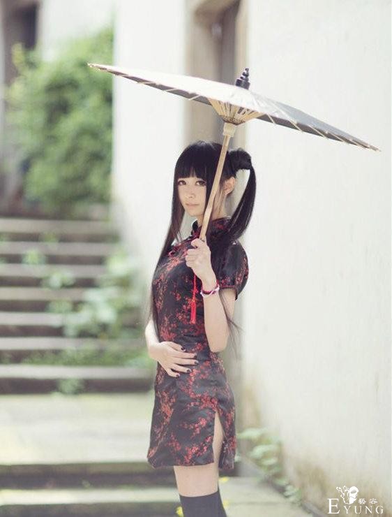 青春美少女 二次元 中国古风 cosplay 可爱旗袍双马尾小萝莉2-4.jpg