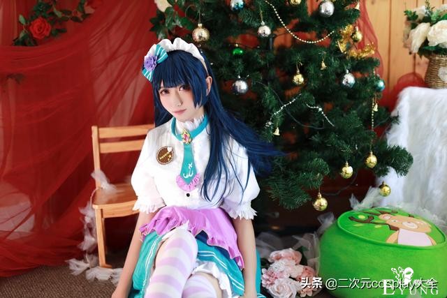 伪娘小哥哥cos津岛善子，清秀靓丽，情人节未觉醒女仆-8.jpg