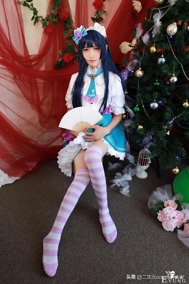 伪娘小哥哥cos津岛善子，清秀靓丽，情人节未觉醒女仆-14.jpg