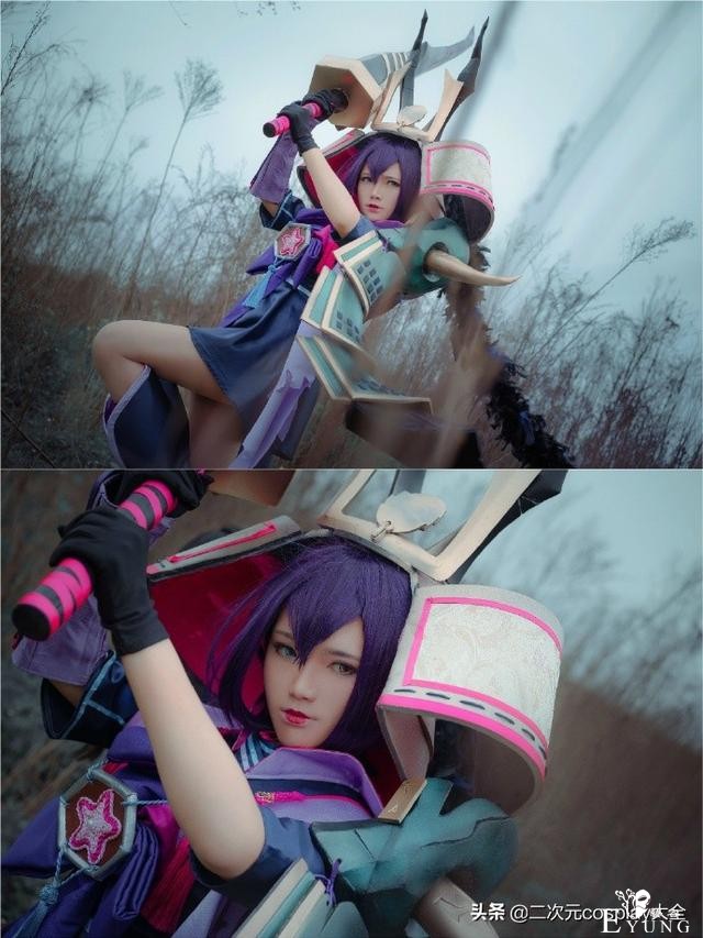 《阴阳师》妖刀姬觉醒cos，女神与武士盔甲的碰撞，美丽且帅气-4.jpg