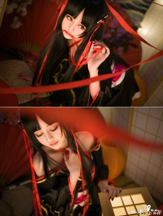 《机巧少女不会受伤》夜夜cos，俏丽玉颜的甜美香肩少女！-1.jpg