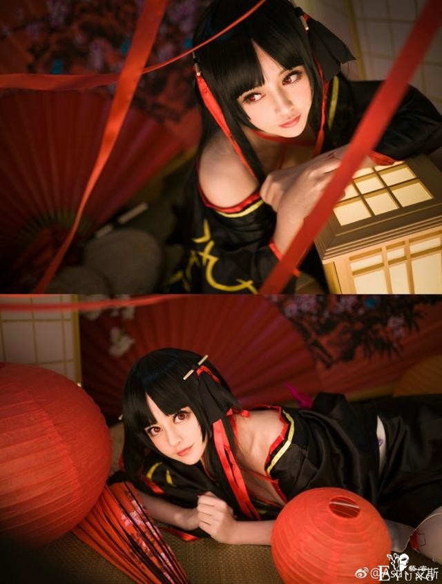《机巧少女不会受伤》夜夜cos，俏丽玉颜的甜美香肩少女！-2.jpg