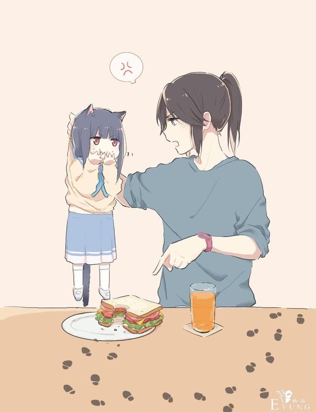 画师画出了和猫咪女儿的日常，作品背后其实是一部京阿尼动画电影-3.jpg