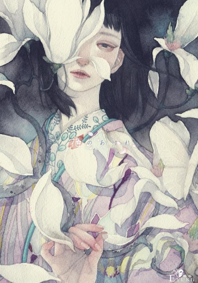 日本插画师“朱华”手绘水彩人物插画欣赏！画面唯美十分有艺术感-3.jpg