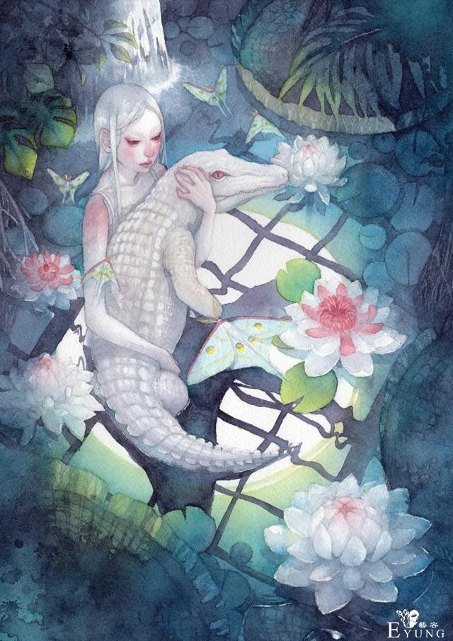 日本插画师“朱华”手绘水彩人物插画欣赏！画面唯美十分有艺术感-4.jpg