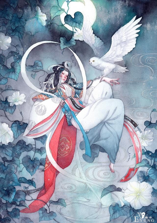日本插画师“朱华”手绘水彩人物插画欣赏！画面唯美十分有艺术感-9.jpg