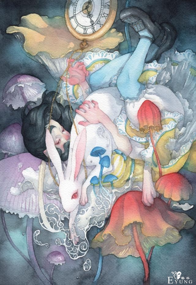 日本插画师“朱华”手绘水彩人物插画欣赏！画面唯美十分有艺术感-10.jpg