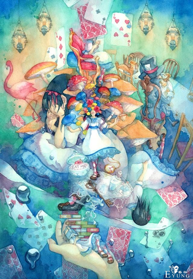 日本插画师“朱华”手绘水彩人物插画欣赏！画面唯美十分有艺术感-12.jpg