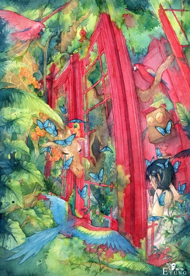 日本插画师“朱华”手绘水彩人物插画欣赏！画面唯美十分有艺术感-14.jpg
