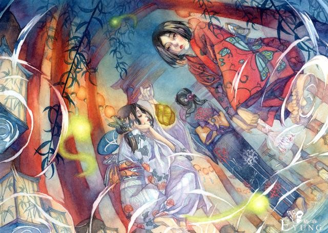 日本插画师“朱华”手绘水彩人物插画欣赏！画面唯美十分有艺术感-19.jpg
