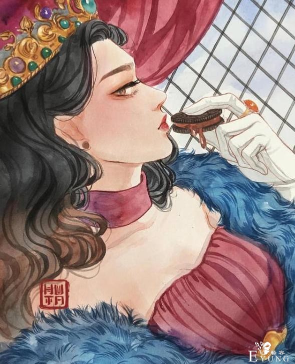 韩国画师把奥利奥画成美少女，三种口味对应三个萌妹子-2.jpg