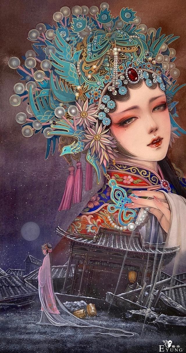 画风精美的一组“古风”人物插画作品欣赏！造型相当美型的大作-19.jpg