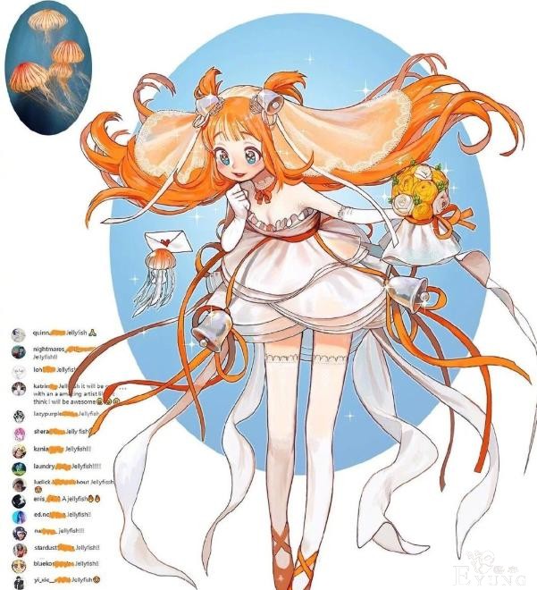 画师把“水产品”拟人化，本以为龙虾够美了，谁知道水母更萌-5.jpg