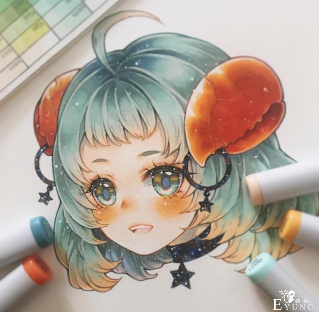 当十二星座被拟人化，全员变身手绘风萌妹子，我最爱双子座-4.jpg