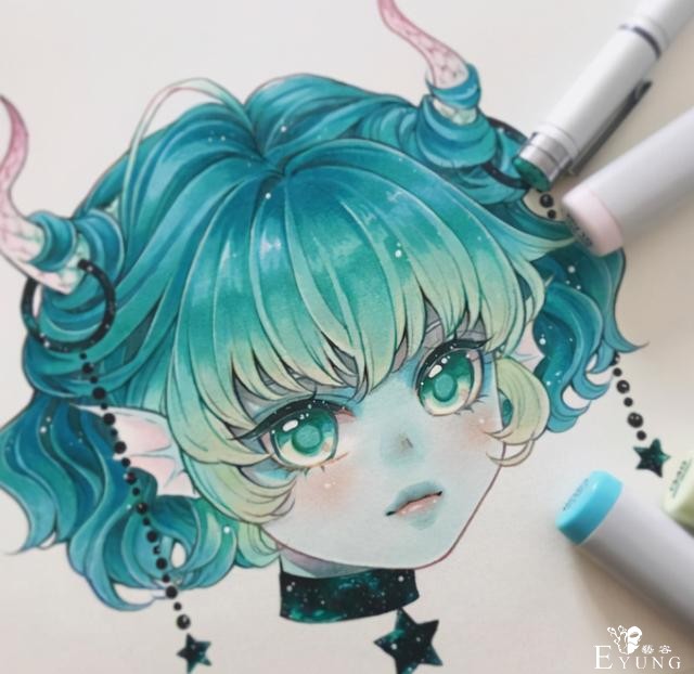 当十二星座被拟人化，全员变身手绘风萌妹子，我最爱双子座-12.jpg
