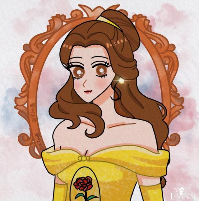 当迪士尼公主变成蜡笔小新画风，艾莎女王太可爱，最帅的当属木兰-6.jpg