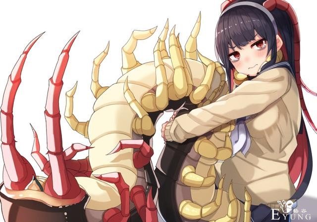 画师把昆虫拟人化，蜈蚣变成萌妹子，蟑螂变身傲娇女-1.jpg