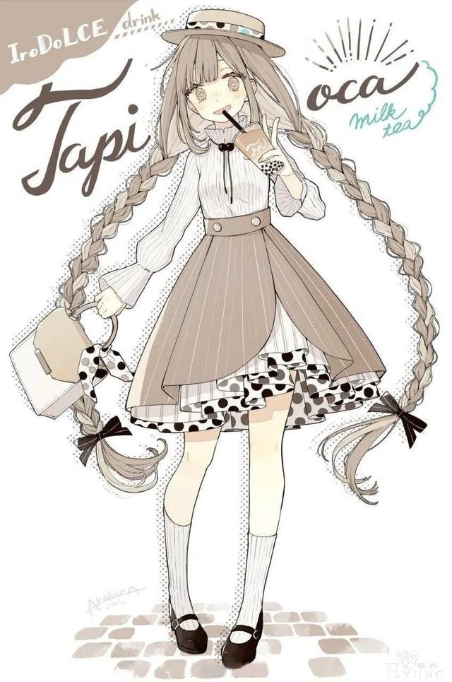画师将甜品变成美少女，芒果布丁变双马尾，珍珠奶茶超可爱-5.jpg