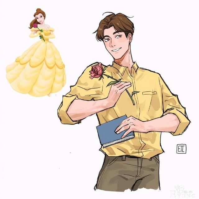 迪士尼公主也玩性别转换，木兰化身运动帅哥，艾莎女王像服务员-1.jpg